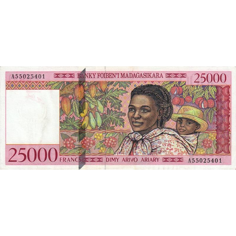 Madagascar - Pick 82 - 25'000 francs - 5'000 ariary - Série A - 1998 - Etat : SPL