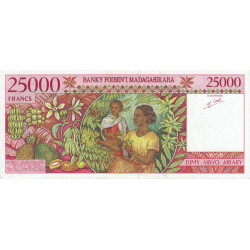 Madagascar - Pick 82 - 25'000 francs - 5'000 ariary - Série A - 1998 - Etat : SPL