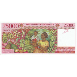 Madagascar - Pick 82 - 25'000 francs - 5'000 ariary - Série A - 1998 - Etat : NEUF