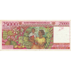 Madagascar - Pick 82 - 25'000 francs - 5'000 ariary - Série A - 1998 - Etat : TB+