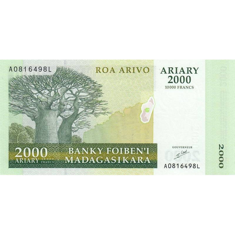 Madagascar - Pick 83 - 2'000 ariary - 10'000 francs - Série A L - 2003 - Etat : NEUF