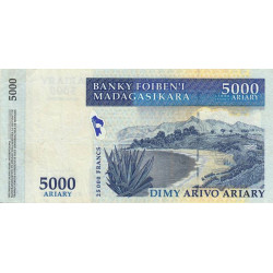 Madagascar - Pick 84 - 5'000 ariary - 25'000 francs - Série A B - 2003 - Etat : TB-