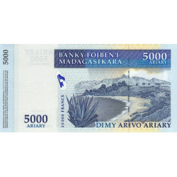 Madagascar - Pick 84 - 5'000 ariary - 25'000 francs - Série A G - 2003 - Etat : NEUF