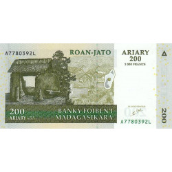 Madagascar - Pick 87a - 200 ariary - 1'000 francs - Série A L - 2004 - Etat : NEUF