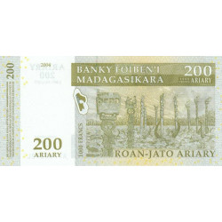 Madagascar - Pick 87a - 200 ariary / 1'000 francs - Série A L - 2004 - Etat : NEUF
