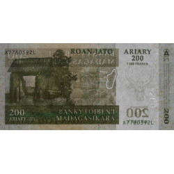 Madagascar - Pick 87a - 200 ariary - 1'000 francs - Série A L - 2004 - Etat : NEUF