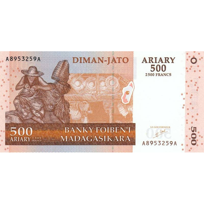 Madagascar - Pick 88a - 500 ariary / 2'500 francs - Série A A - 2004 - Etat : NEUF