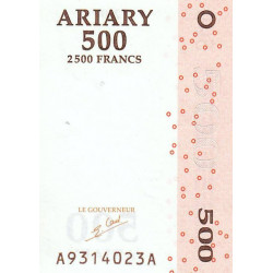 Madagascar - Pick 88a - 500 ariary / 2'500 francs - Série A A - 2004 - Etat : SUP+