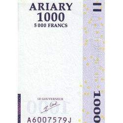 Madagascar - Pick 89a - 1'000 ariary - 5'000 francs - Série A J - 2004 - Etat : SPL