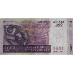 Madagascar - Pick 89a - 1'000 ariary / 5'000 francs - Série A J - 2004 - Etat : SPL