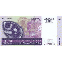 Madagascar - Pick 89b - 1'000 ariary / 5'000 francs - Série A M - 2004 (2007) - Etat : NEUF