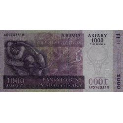 Madagascar - Pick 89b - 1'000 ariary - 5'000 francs - Série A M - 2004 (2007) - Etat : NEUF