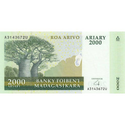 Madagascar - Pick 90b - 2'000 ariary - Série A U - 2008 -  Papier -  Etat : NEUF