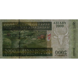 Madagascar - Pick 90b - 2'000 ariary - Série A U - 2008 -  Papier -  Etat : NEUF