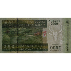 Madagascar - Pick 90b - 2'000 ariary - Série A U - 2008 - Etat : NEUF