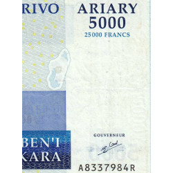 Madagascar - Pick 91a - 5'000 ariary / 25'000 francs - Série A R - 2006 - Etat : TB-