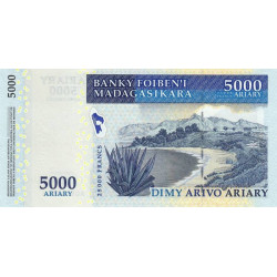 Madagascar - Pick 91a - 5'000 ariary / 25'000 francs - Série A U - 2006 - Etat : SUP