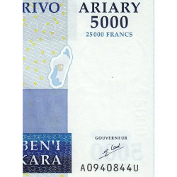Madagascar - Pick 91a - 5'000 ariary / 25'000 francs - Série A U - 2006 - Etat : SUP