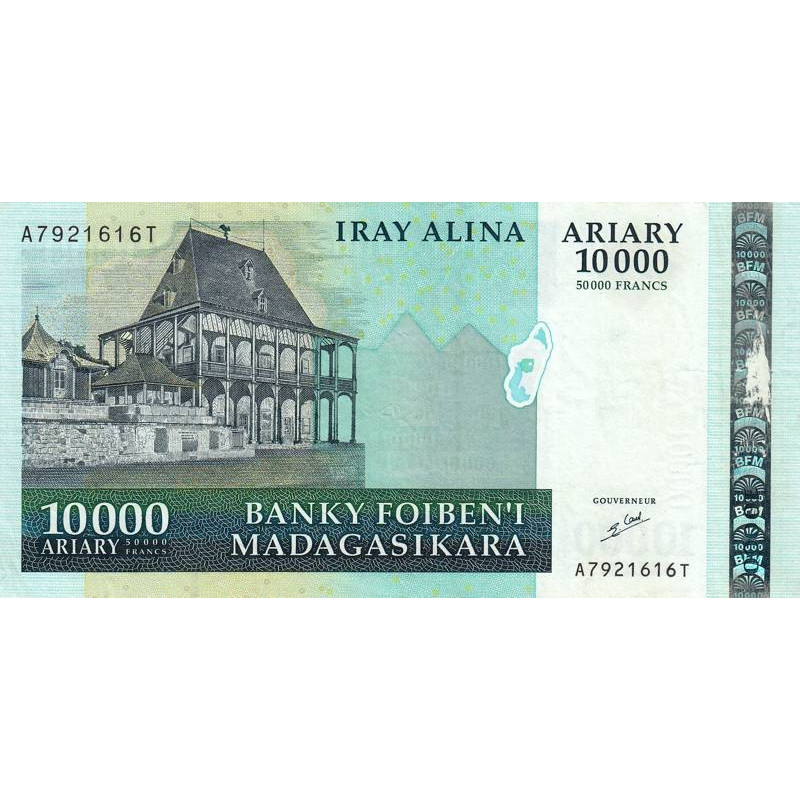 Madagascar - Pick 92a - 10'000 ariary / 50'000 francs - Série A T - 2007 - Etat : TTB