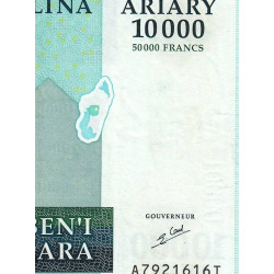 Madagascar - Pick 92a - 10'000 ariary / 50'000 francs - Série A T - 2007 - Etat : TTB