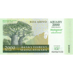 Madagascar - Pick 93 - 2'000 ariary / 10'000 francs - Série MAP - 2007 - Commémoratif - Etat : NEUF
