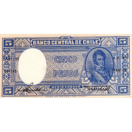 Chili - Pick 119_1 - 5 pesos (1/2 condor) - Série A11-95 - 1958 - Etat : NEUF