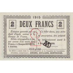 Amiens - Pirot 7-18 - 2 francs - 1915 - Etat : SPL