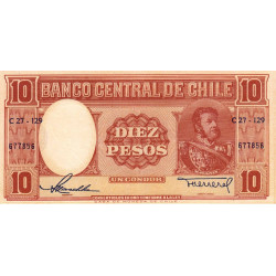 Chili - Pick 120_1a - 10 pesos  (1 condor)- Série C 27 - 1958 - Etat : NEUF