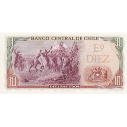 Chili - Pick 142_2 - 10 escudos - Série A 18 - 1970 - Etat : NEUF