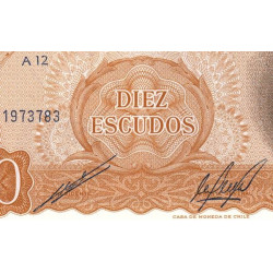 Chili - Pick 143_2 - 10 escudos - Série A 12 - 1973 - Etat : NEUF
