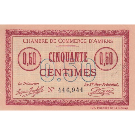 Amiens - Pirot 7-26 - 50 centimes - 1915 - Etat : SPL