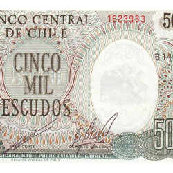 Chili - Pick 147b_1 - 5'000 escudos - Série B 14 - 1974 - Etat : SUP