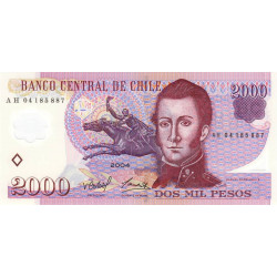 Chili - Pick 160a - 2'000 pesos - Série AH - 2004 - Polymère - Etat : NEUF