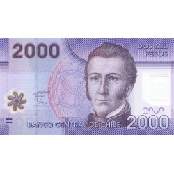 Chili - Pick 162a - 2'000 pesos - Série BD - 2009 - Polymère - Etat : NEUF