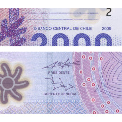 Chili - Pick 162a - 2'000 pesos - Série BD - 2009 - Polymère - Etat : NEUF
