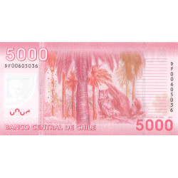 Chili - Pick 163b - 5'000 pesos - Série DF - 2011 - Polymère - Etat : NEUF