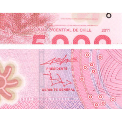Chili - Pick 163b - 5'000 pesos - Série DF - 2011 - Polymère - Etat : NEUF