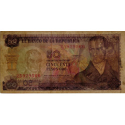 Colombie - Pick 412b - 50 pesos oro - 12/10/1970 - Etat : TB+
