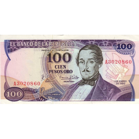 Colombie - Pick 418c - 100 pesos oro - 01/01/1980 - Etat : SPL+
