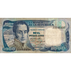 Colombie - Pick 424b - 1'000 pesos oro - 07/08/1984 - Etat : TB-