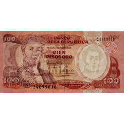 Colombie - Pick 426A - 100 pesos oro - 07/08/1991 - Etat : NEUF