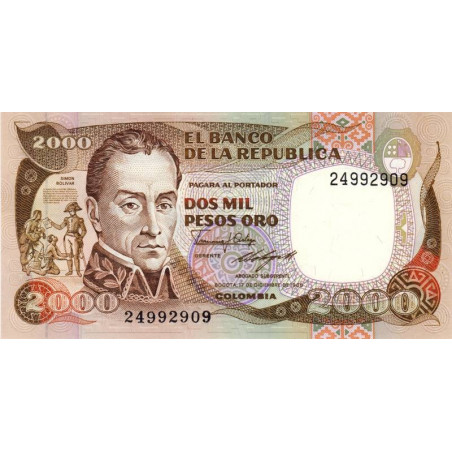 Colombie - Pick 430d - 2'000 pesos oro - 17/12/1986 - Etat : NEUF
