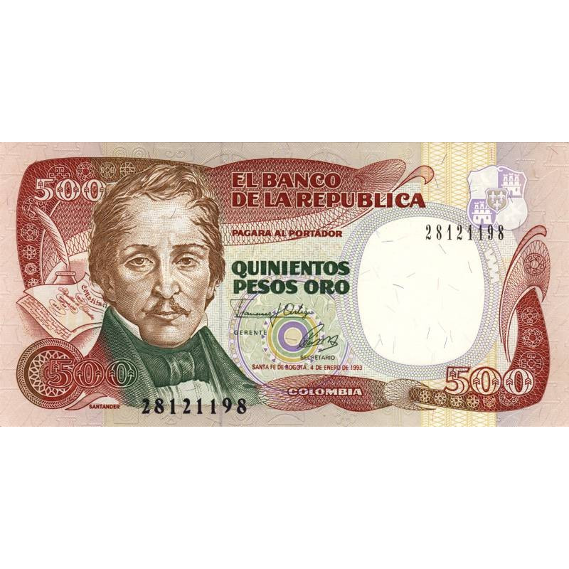 Colombie - Pick 431A_2 - 500 pesos oro - 04/01/1993 - Etat : NEUF