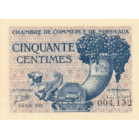 Bordeaux - Pirot 30-28 - 50 centimes - Série 102 - 1921 - Etat : SPL