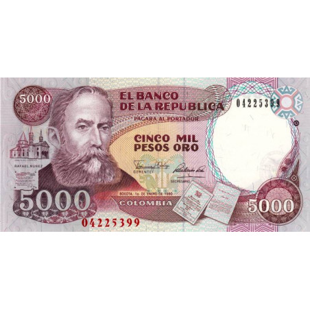 Colombie - Pick 436 - 5'000 pesos oro - 01/01/1990 - Etat : NEUF