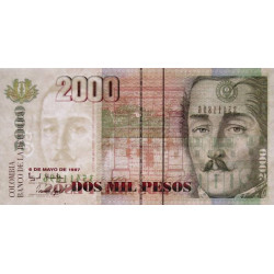 Colombie - Pick 445b - 2'000 pesos - 05/05/1997 - Etat : NEUF