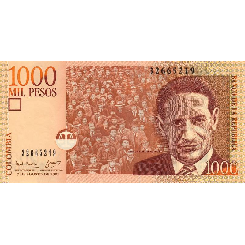 Colombie - Pick 450a - 1'000 pesos - 07/08/2001 - Etat : NEUF