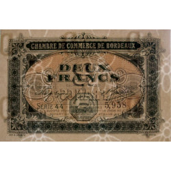 Bordeaux - Pirot 30-17 - 2 francs- Série 44 - 1917 - Etat : NEUF