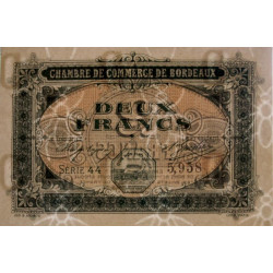 Bordeaux - Pirot 30-17 - 2 francs- Série 44 - 1917 - Etat : NEUF