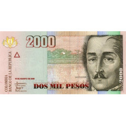 Colombie - Pick 457j - 2'000 pesos - 19/08/2009 - Etat : NEUF